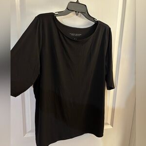 Susan Graver Essentials Liquid knit Black Women's Top sz XL